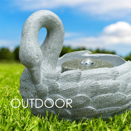 Swan Design Water Feature Outdoor With LED by GEEZY - UKBuyZone