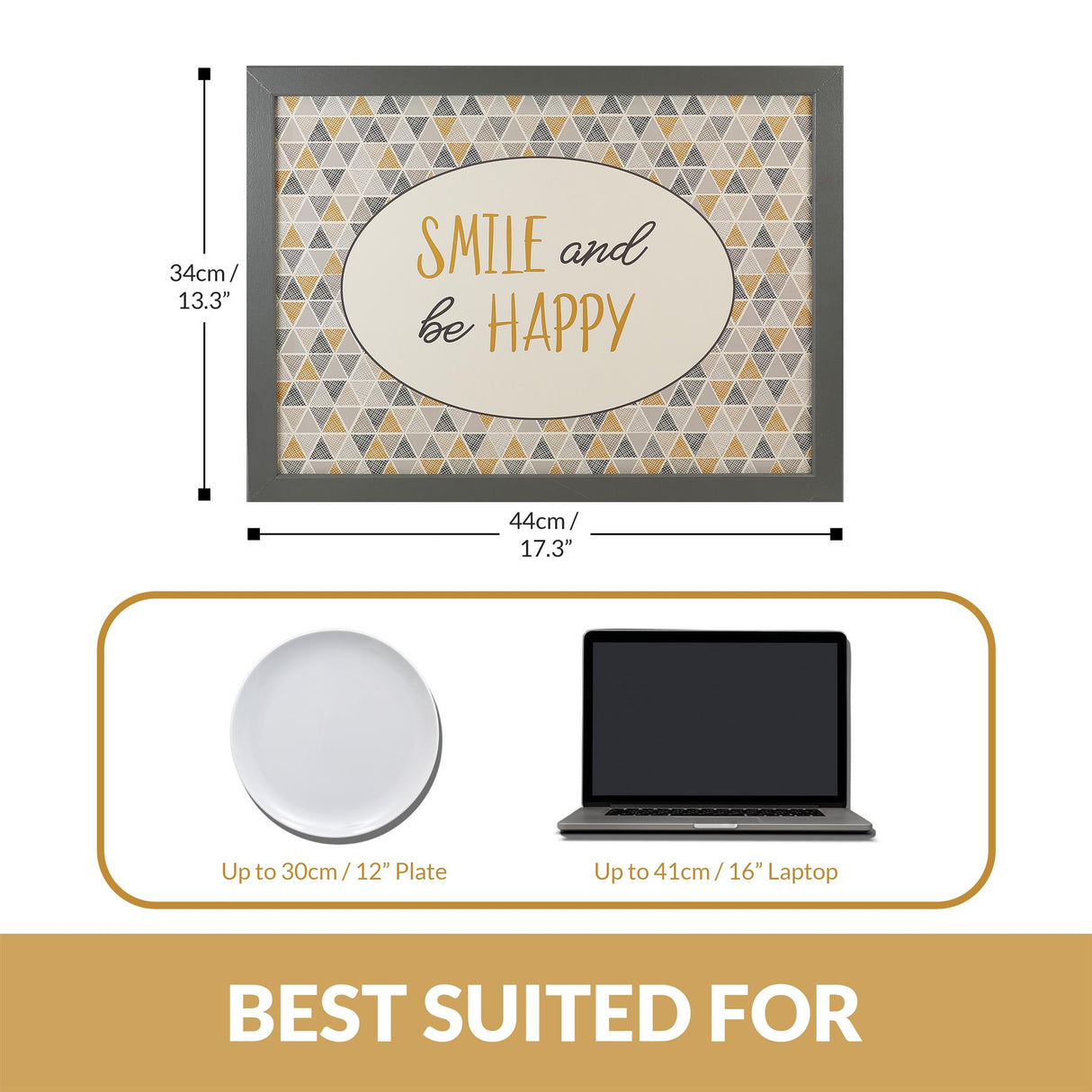 Smile and Be Happy Lap Tray With Bean Bag Cushion by Geezy - UKBuyZone