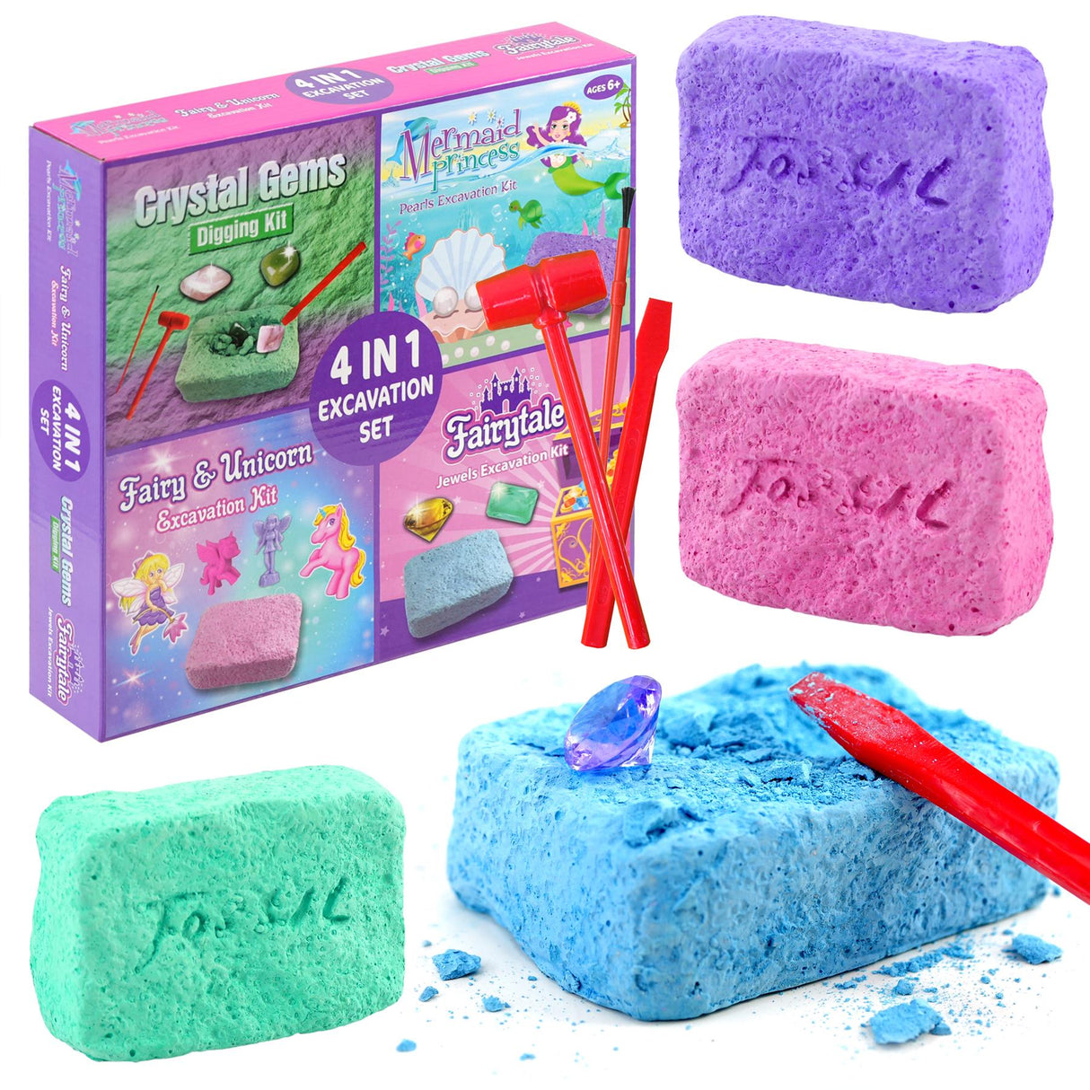 4 in 1 Excavation Set for Girls by The Magic Toy Shop - UKBuyZone