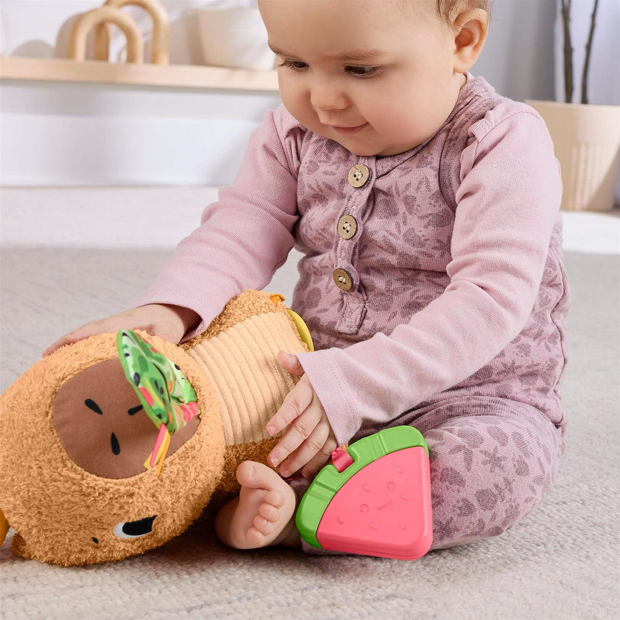 Fisher-Price Snuggly Snacky Capybara Sensory Plush