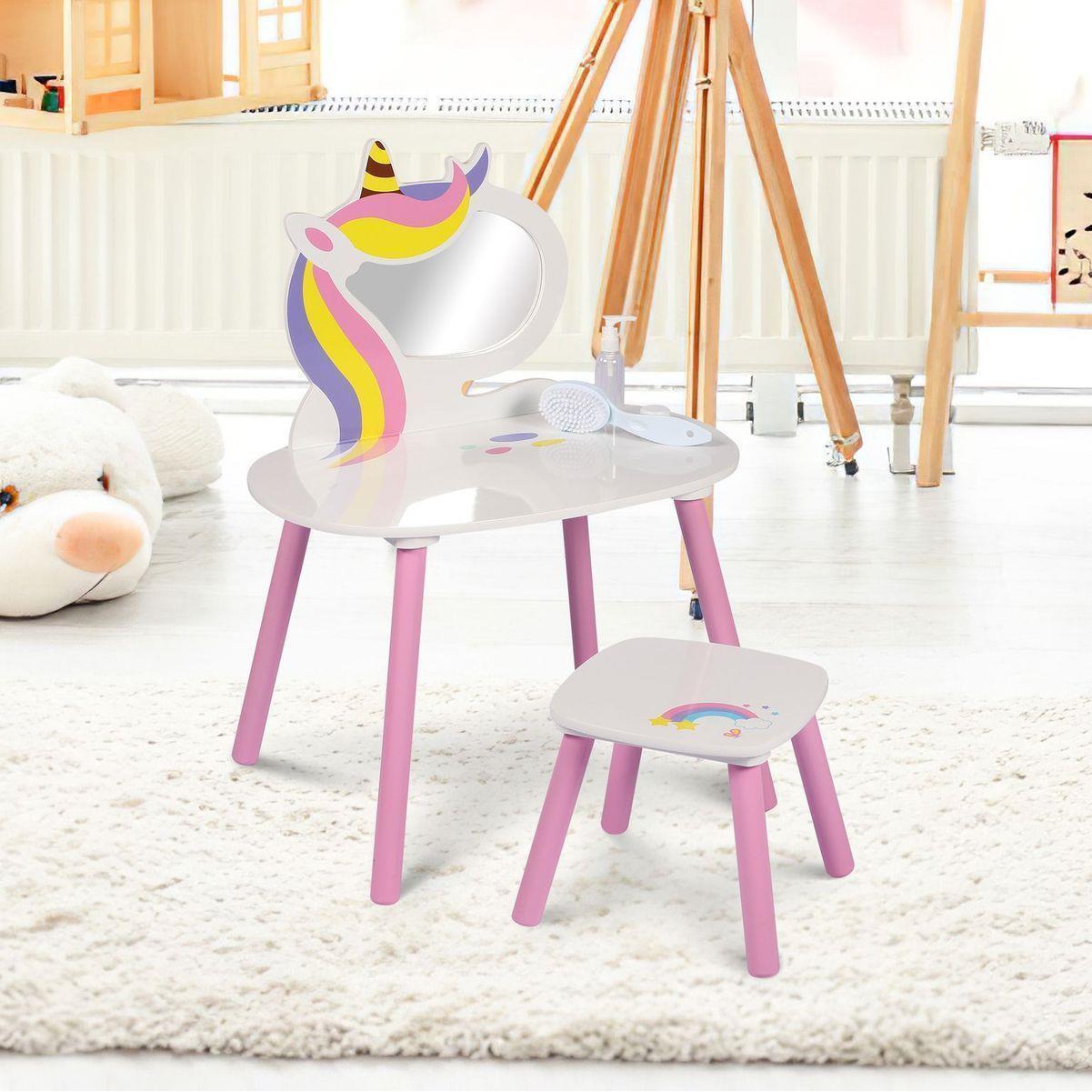 Princess Vanity Table with Stool Kids Play Toy by The Magic Toy Shop - UKBuyZone