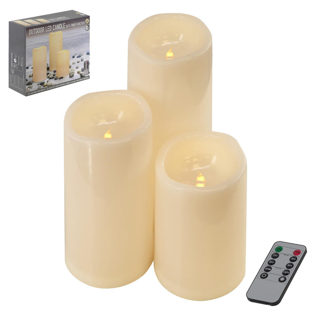 3 Pcs Outdoor LED Candle Light by Geezy - UKBuyZone