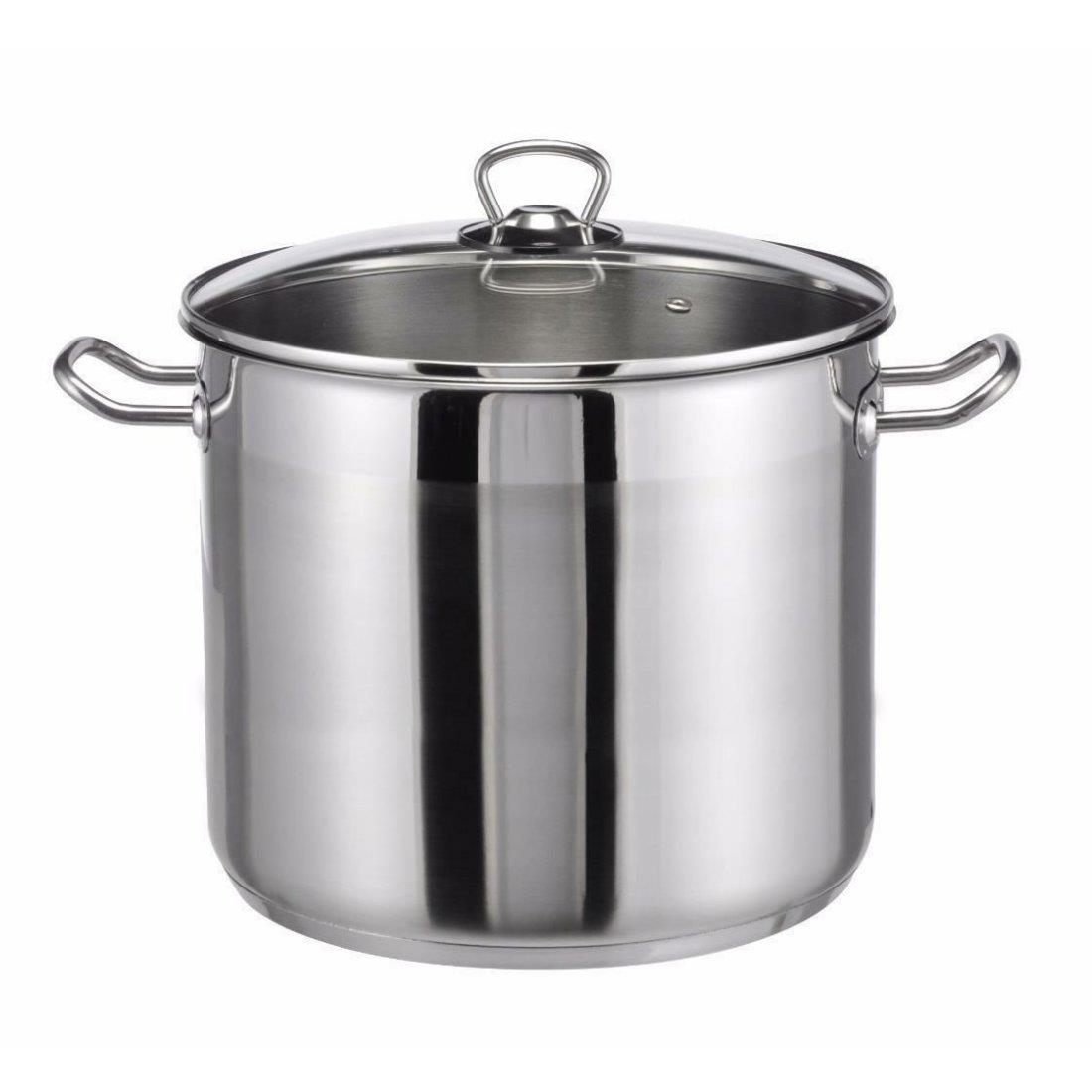 15 Litre Stock Pot With Glass Lid by GEEZY - UKBuyZone