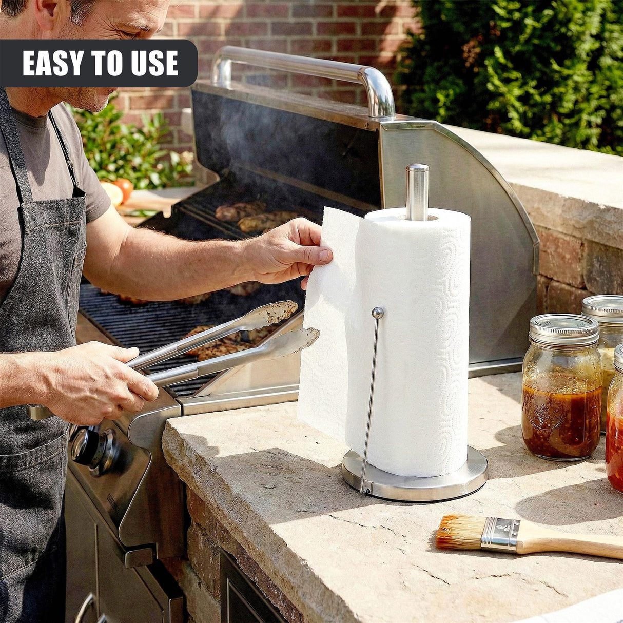 Kitchen Roll Holder with Tension Arm