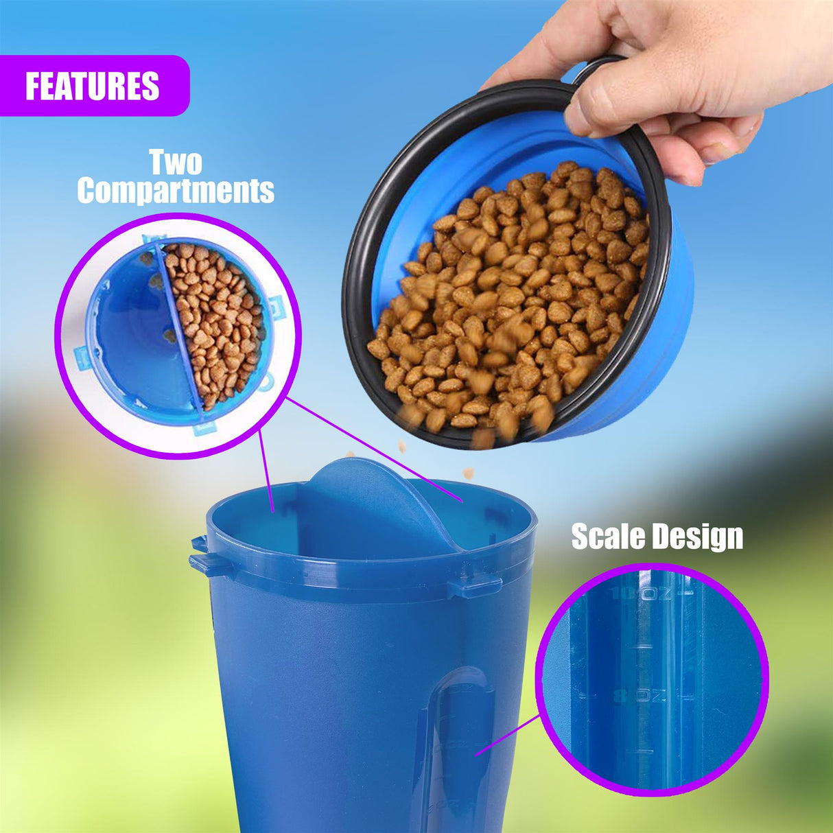 Foldable Bowl and Water Bottle Set for Pets by Geezy - UKBuyZone