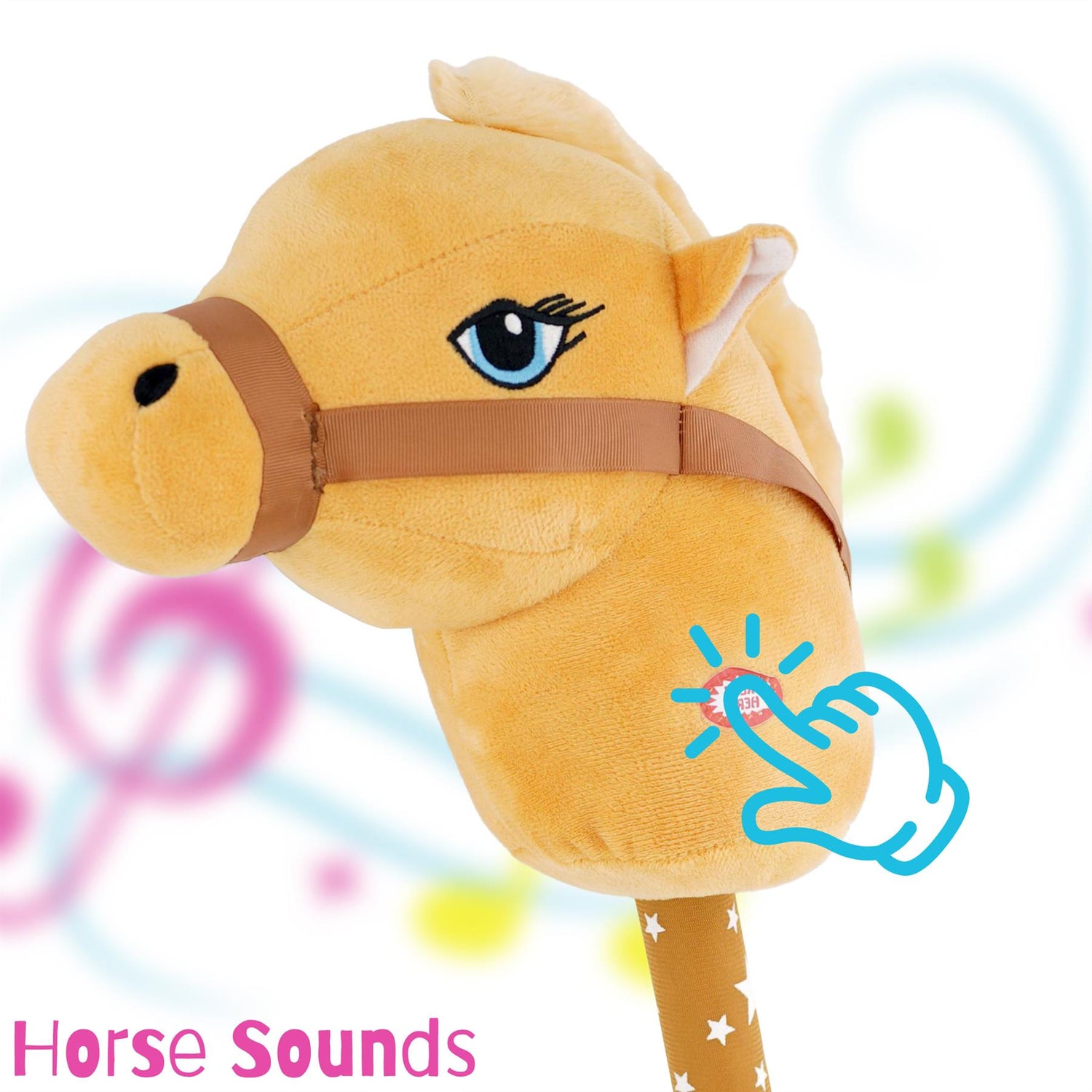 Kids Brown Hobby Horse With Sounds by The Magic Toy Shop - UKBuyZone