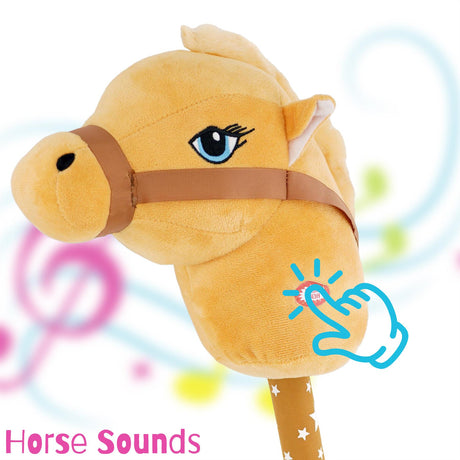Kids Brown Hobby Horse With Sounds by The Magic Toy Shop - UKBuyZone