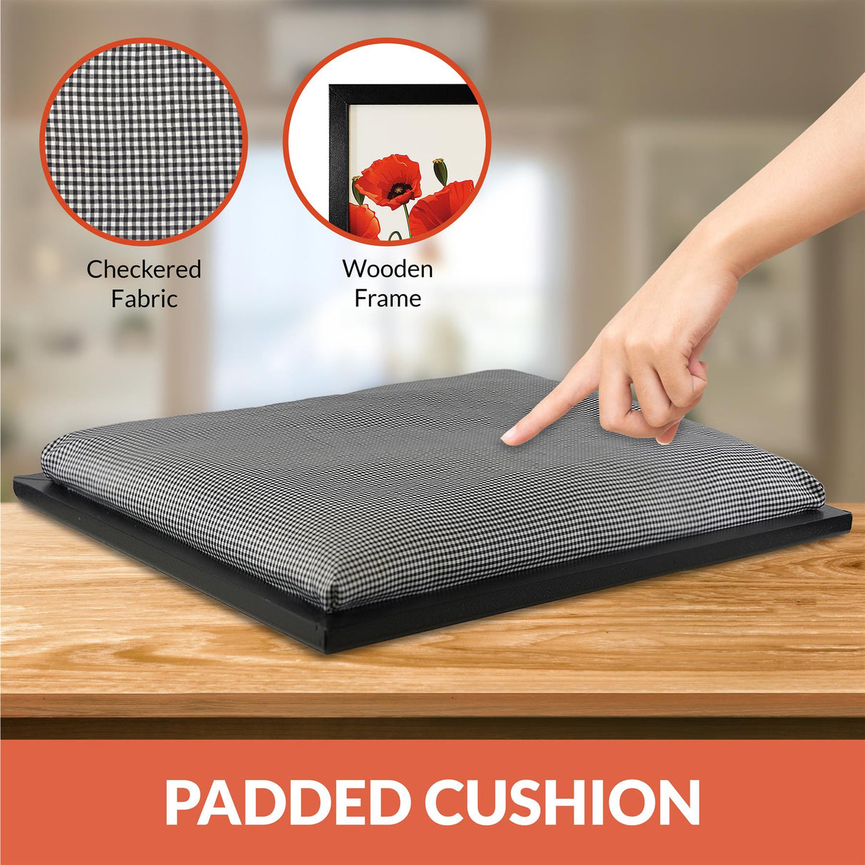 Lap Tray With Bean Bag Cushion (Poppies) by Geezy - UKBuyZone