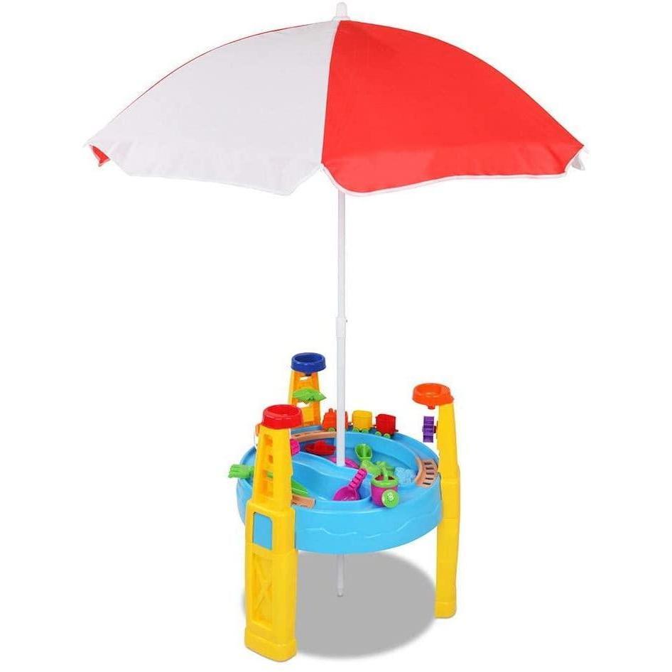 Sand and Water Table with Parasol by The Magic Toy Shop - UKBuyZone