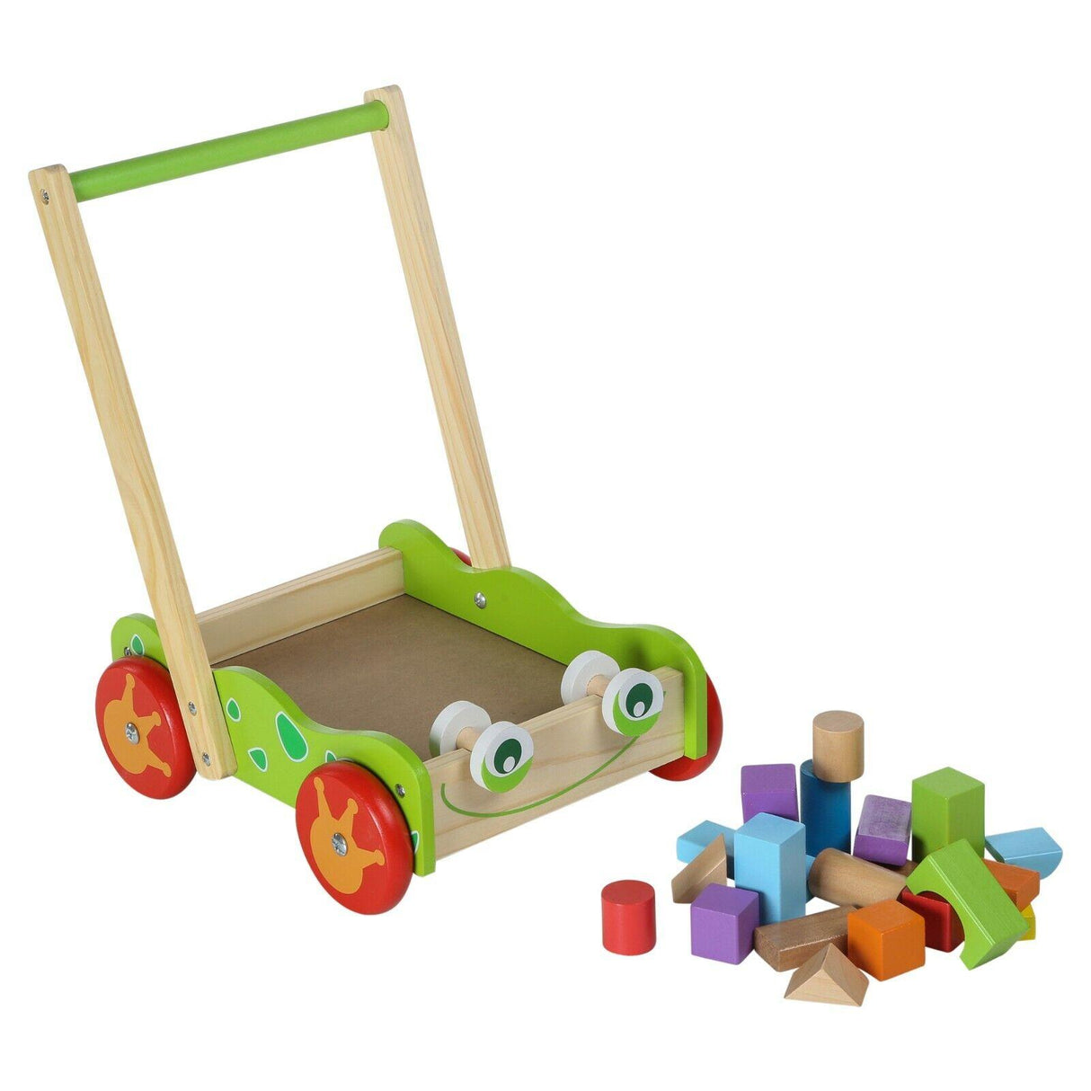 Wooden Baby Walker with 20 Blocks