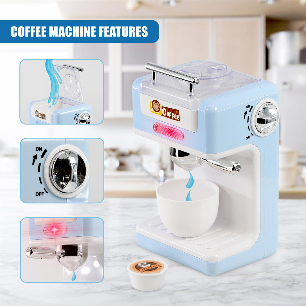 Kitchen Breakfast Pretend Play Toy 9 Pcs by The Magic Toy Shop - UKBuyZone