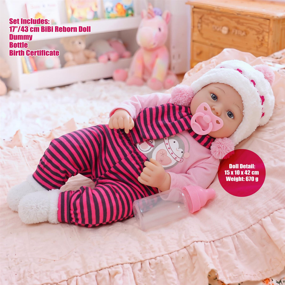 BiBi Reborn Awake Girl "Snowflake" (43 cm / 17")