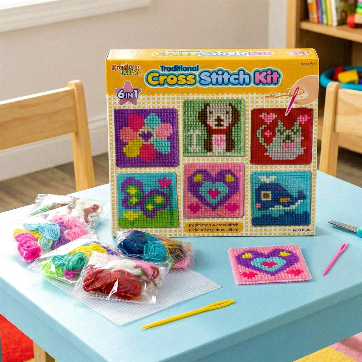 6-in-1 Traditional Cross Stitch Kit