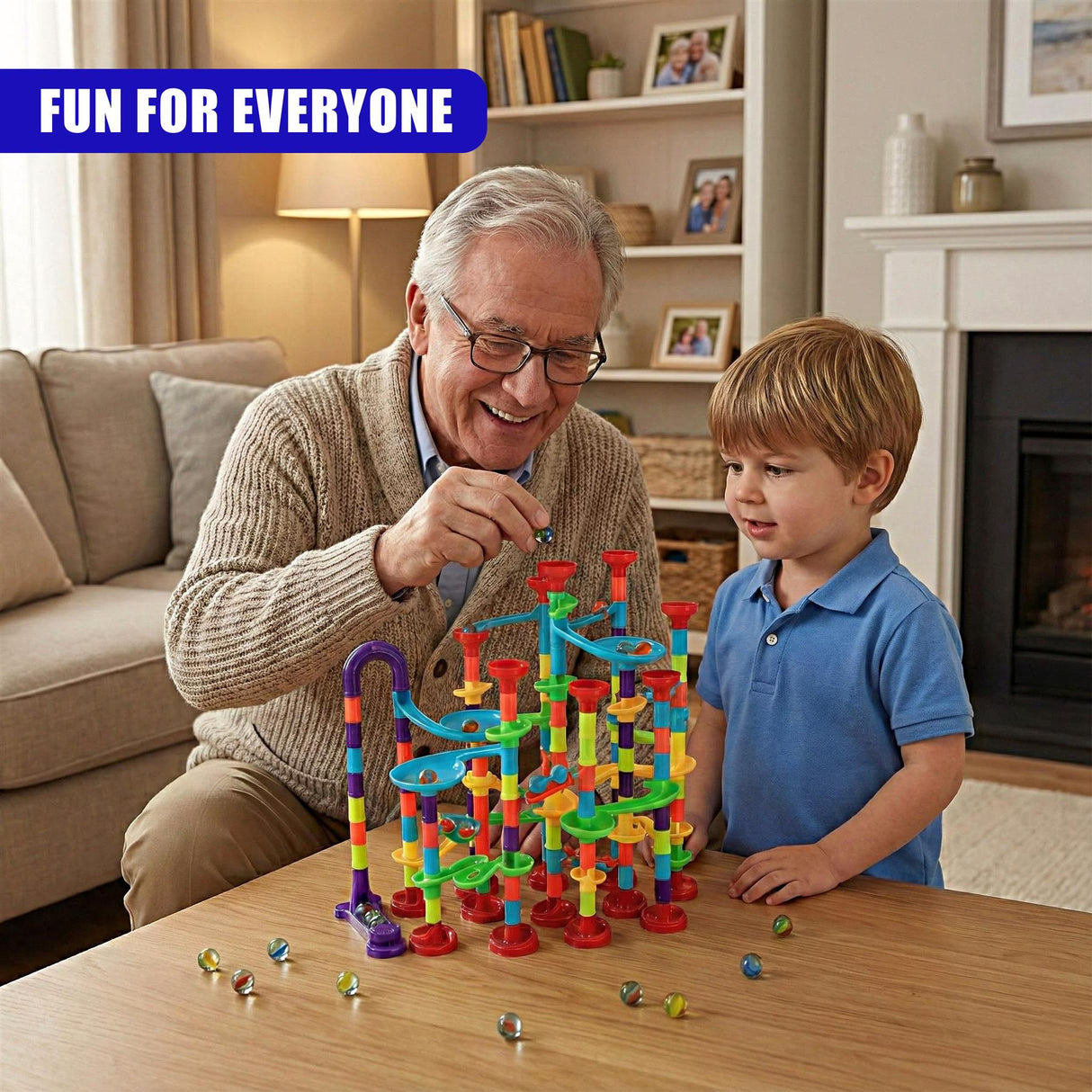 197 Pieces Marble Run Game