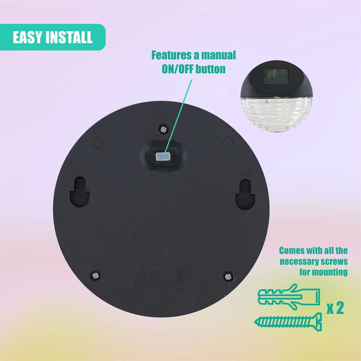 Solar Fence Lights, Set of 12 – RGB LED, Black by GEEZY - UKBuyZone