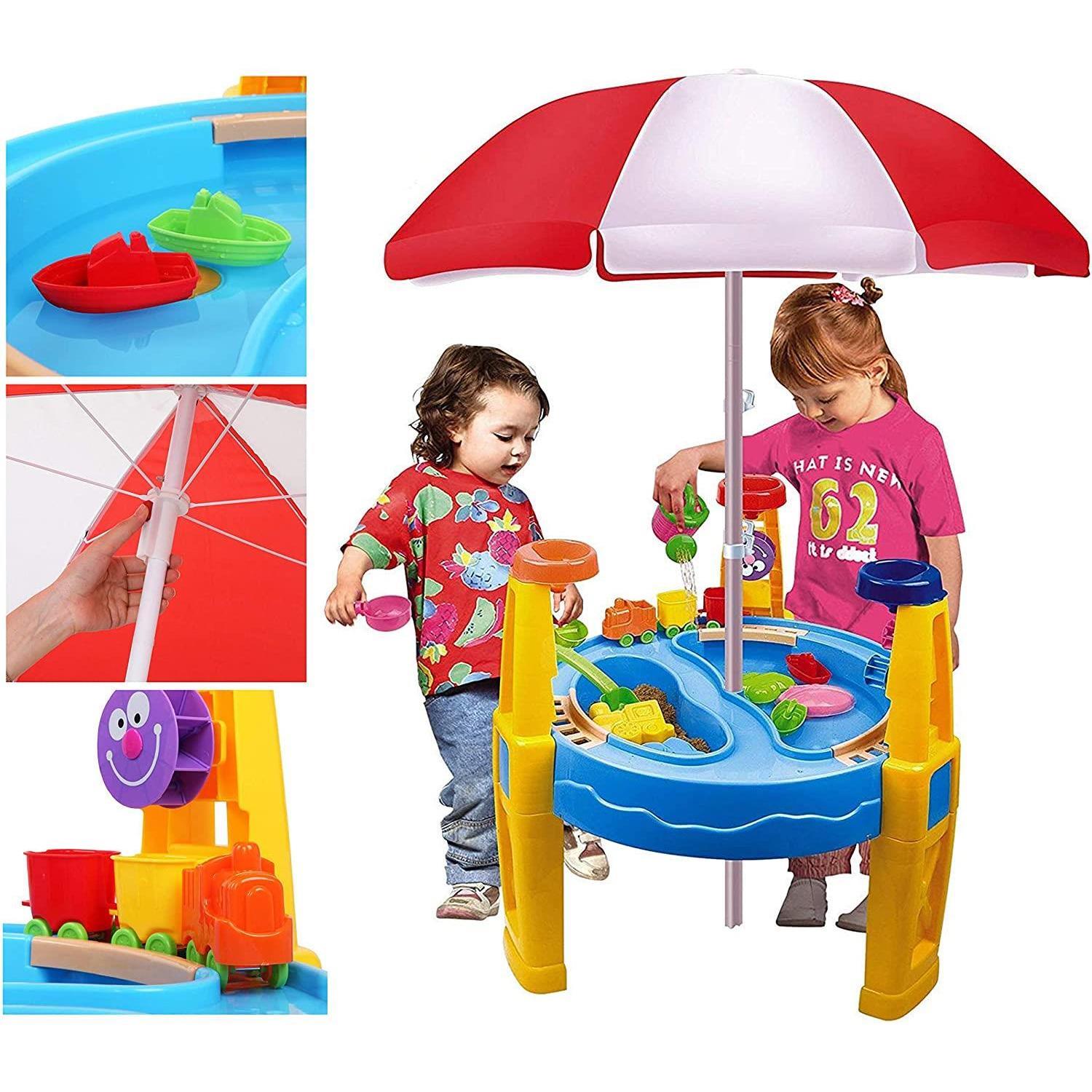Sand and Water Table with Parasol by The Magic Toy Shop - UKBuyZone