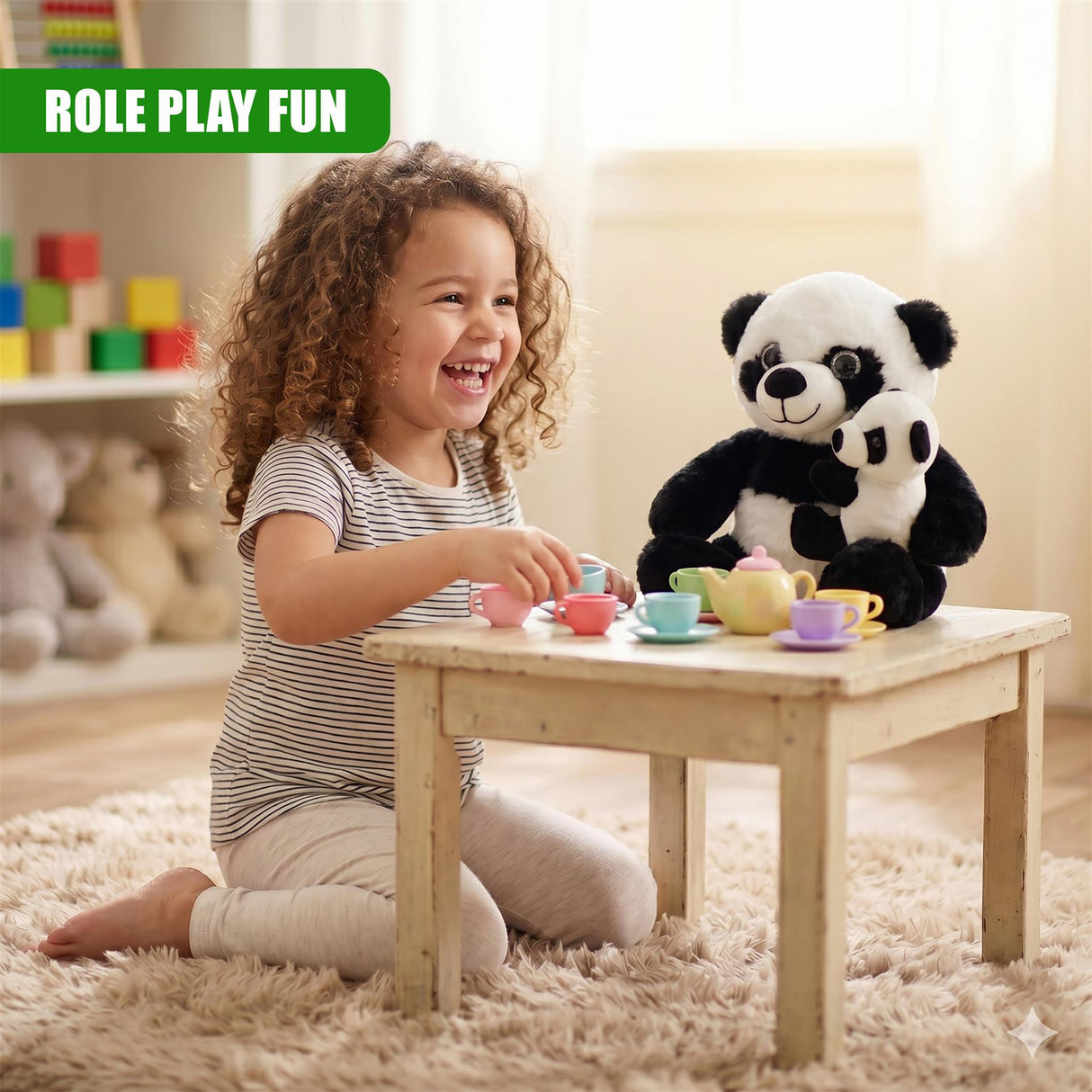 9.5" Mum & Baby Panda Soft Toy