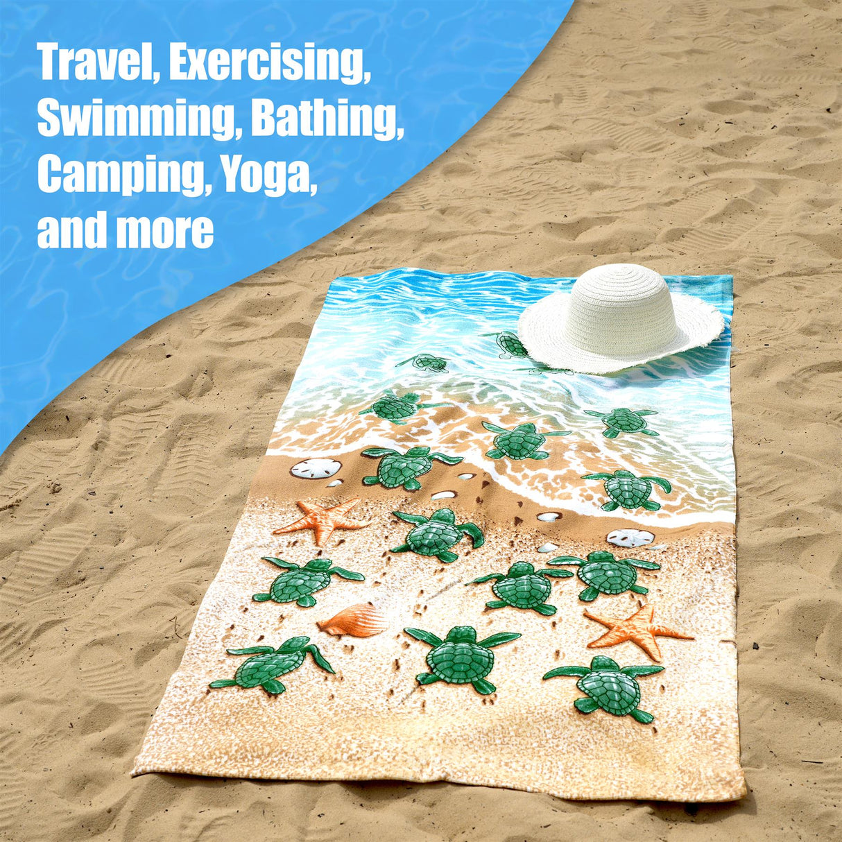 Turtles Design Large Towel by Geezy - UKBuyZone