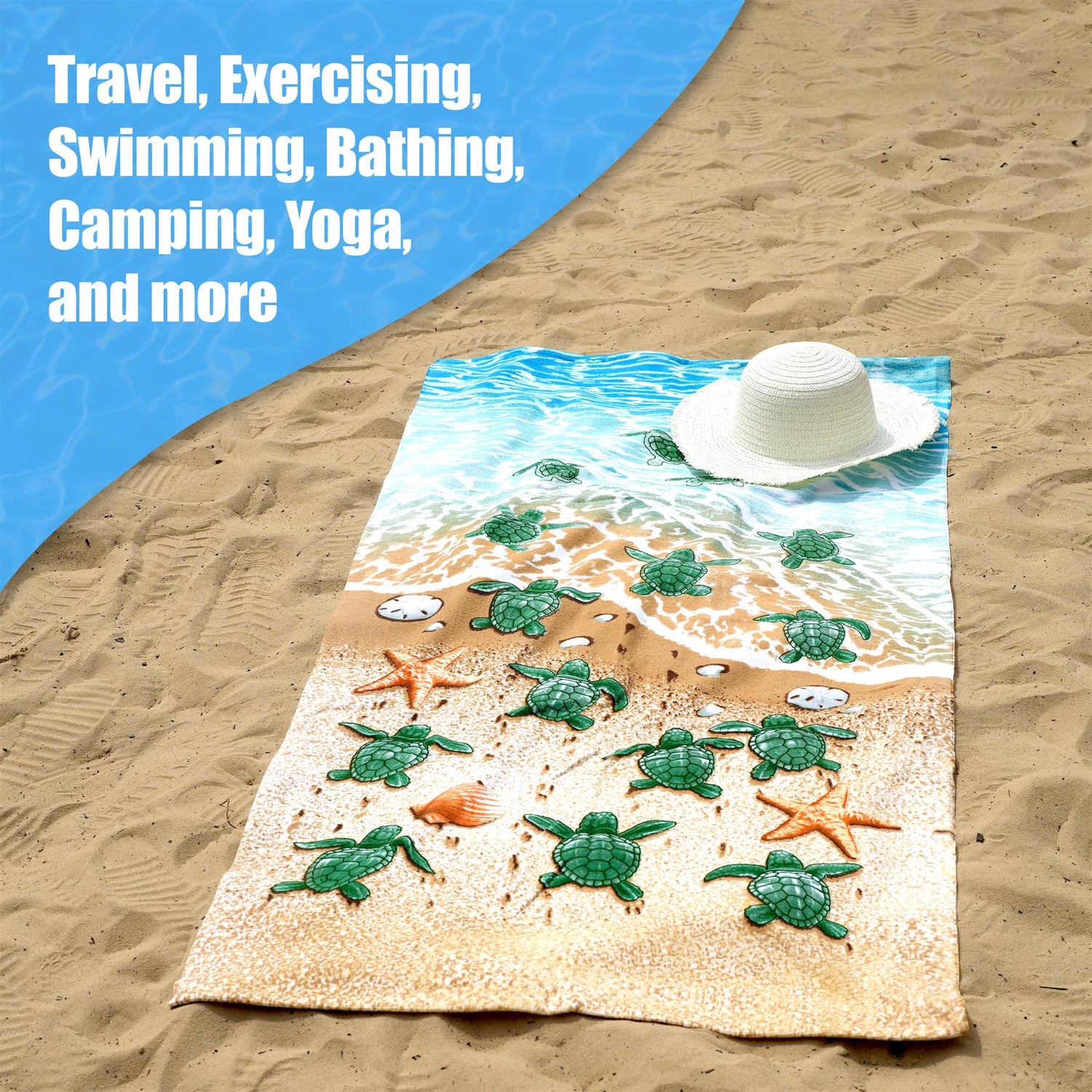 Turtles Design Large Towel by Geezy - UKBuyZone