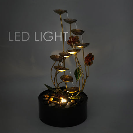 Metal Spiral Water Feature Outdoor With LED by GEEZY - UKBuyZone