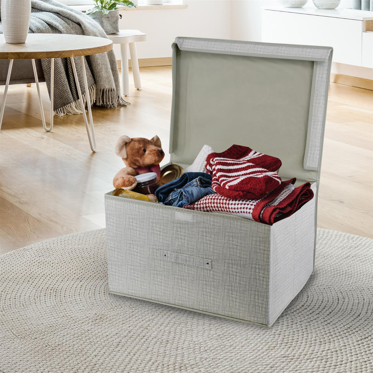 Linen Grey Large Storage Box by The Magic Toy Shop - UKBuyZone