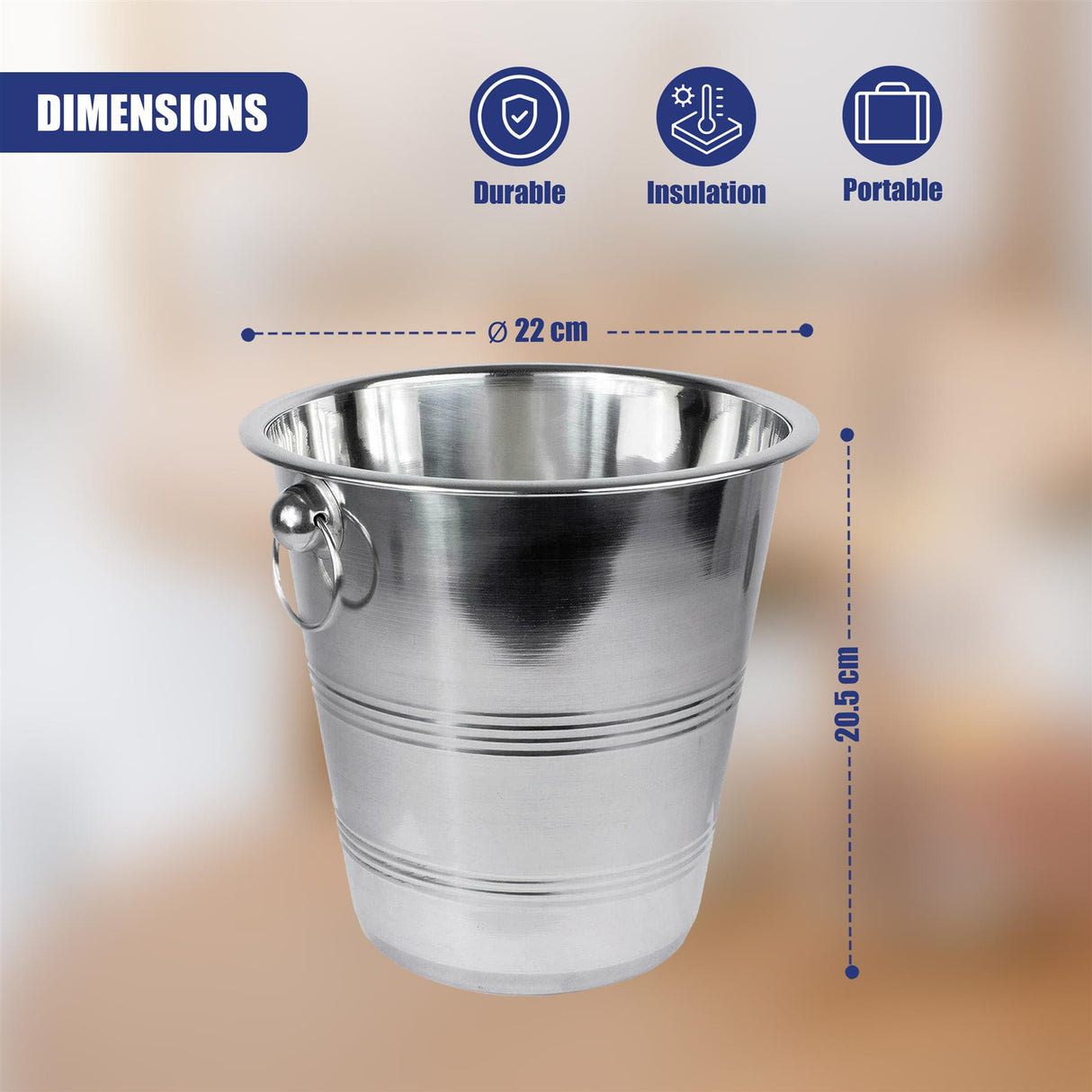 Stainless Steel Champagne Ice Bucket 4 Litre by GEEZY - UKBuyZone