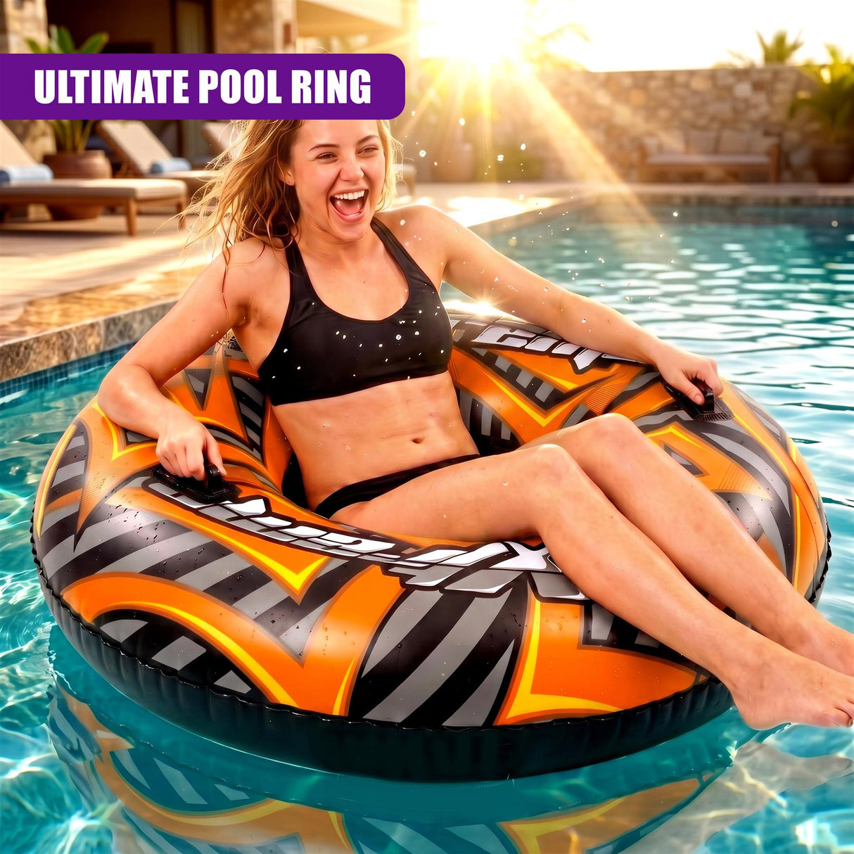 Inflatable Pool Ring 47" - Orange
