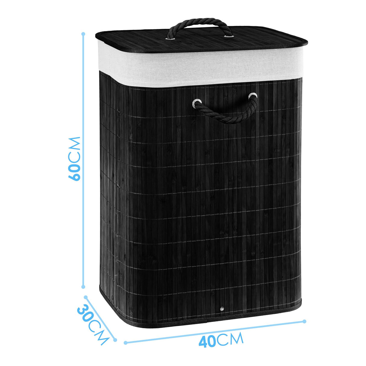 Rectangular Bamboo Basket Black by GEEZY - UKBuyZone