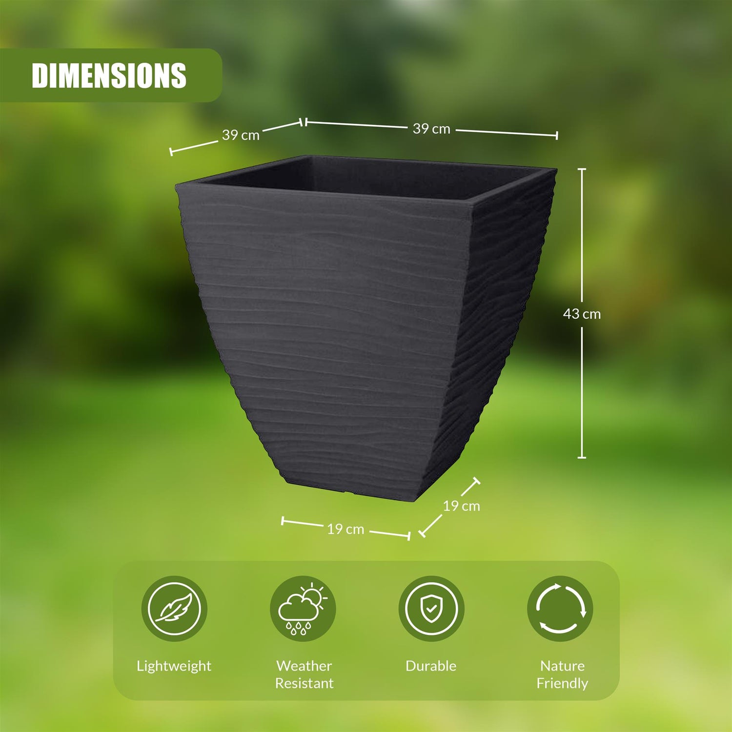 Large Flower Pot - Waves Pattern by GEEZY - UKBuyZone