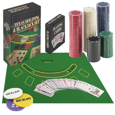 2 in 1 Texas Hold'em & Blackjack Set by The Magic Toy Shop - UKBuyZone