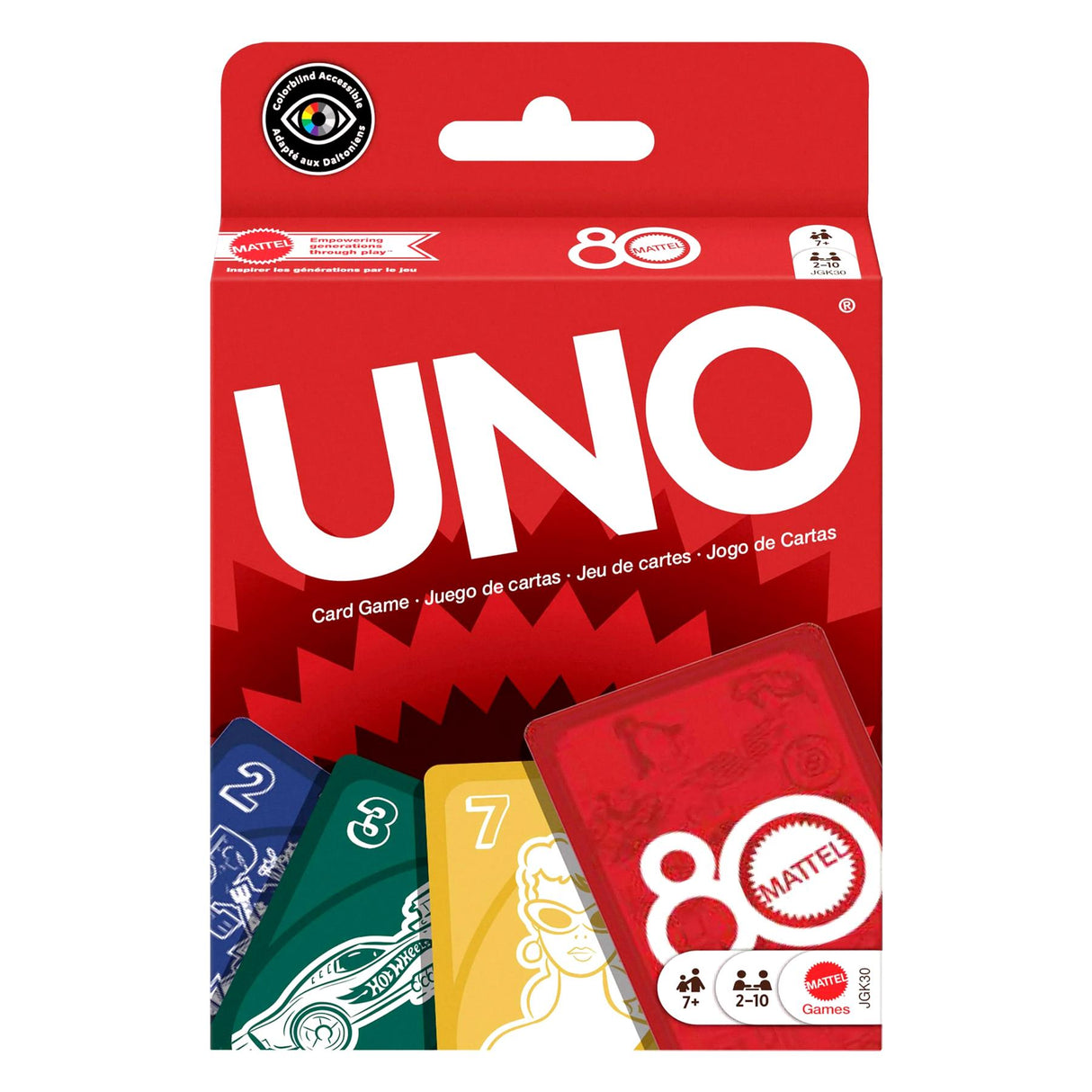 UNO Mattel 80th Anniversary Ruby Red Edition