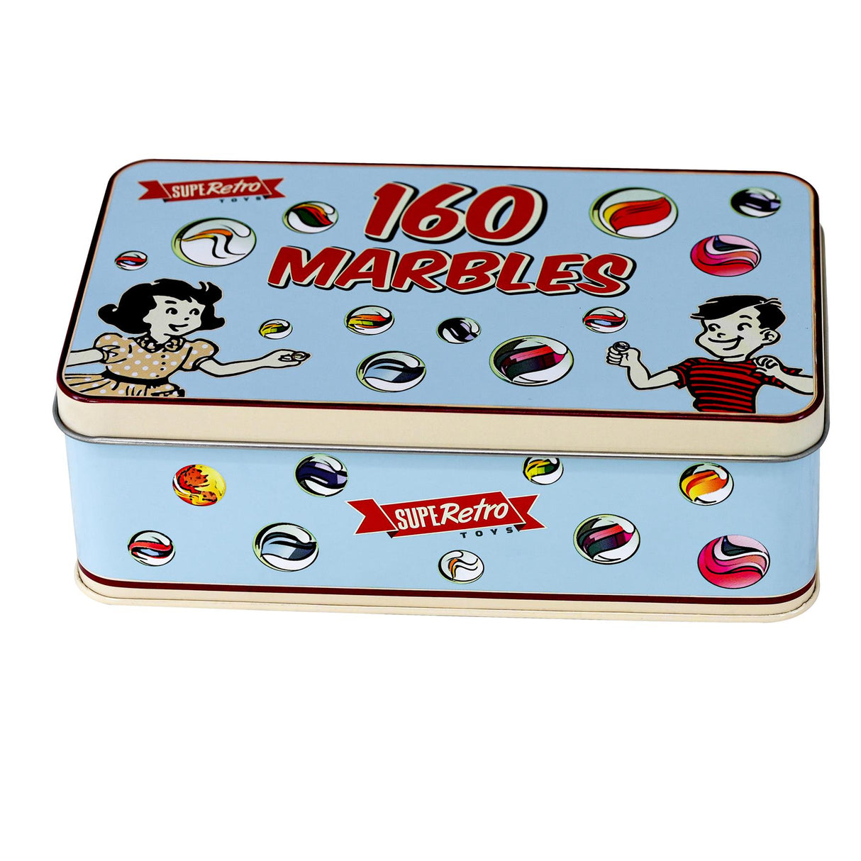 Classic Glass Marbles In A Tin by The Magic Toy Shop - UKBuyZone