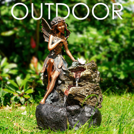 Fairy Water Feature Outdoor With LED by GEEZY - UKBuyZone
