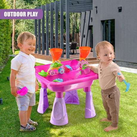 Pink Sand and Water Table Garden Sandpit Play Set by The Magic Toy Shop - UKBuyZone