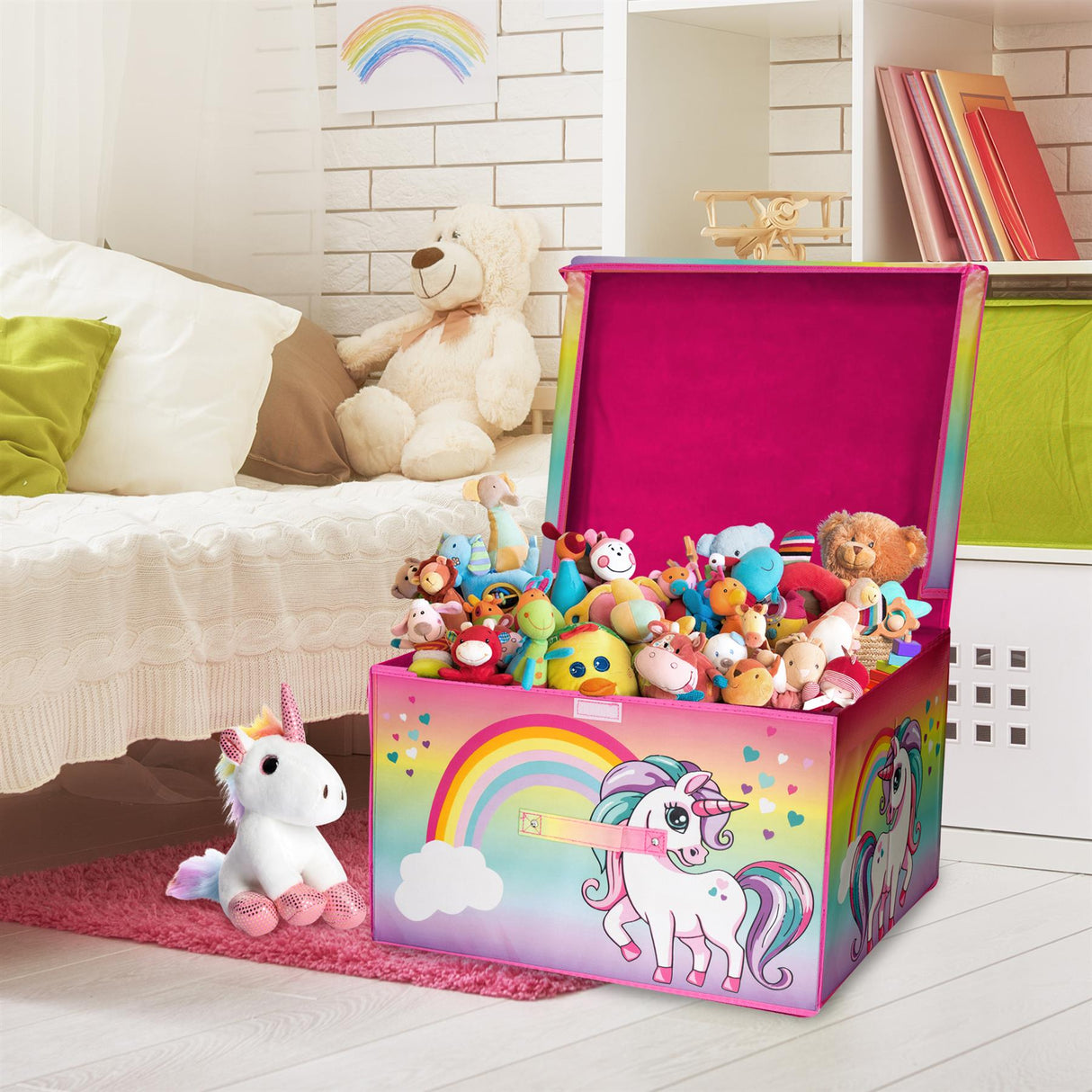 Rainbow Unicorn Storage Box by The Magic Toy Shop - UKBuyZone