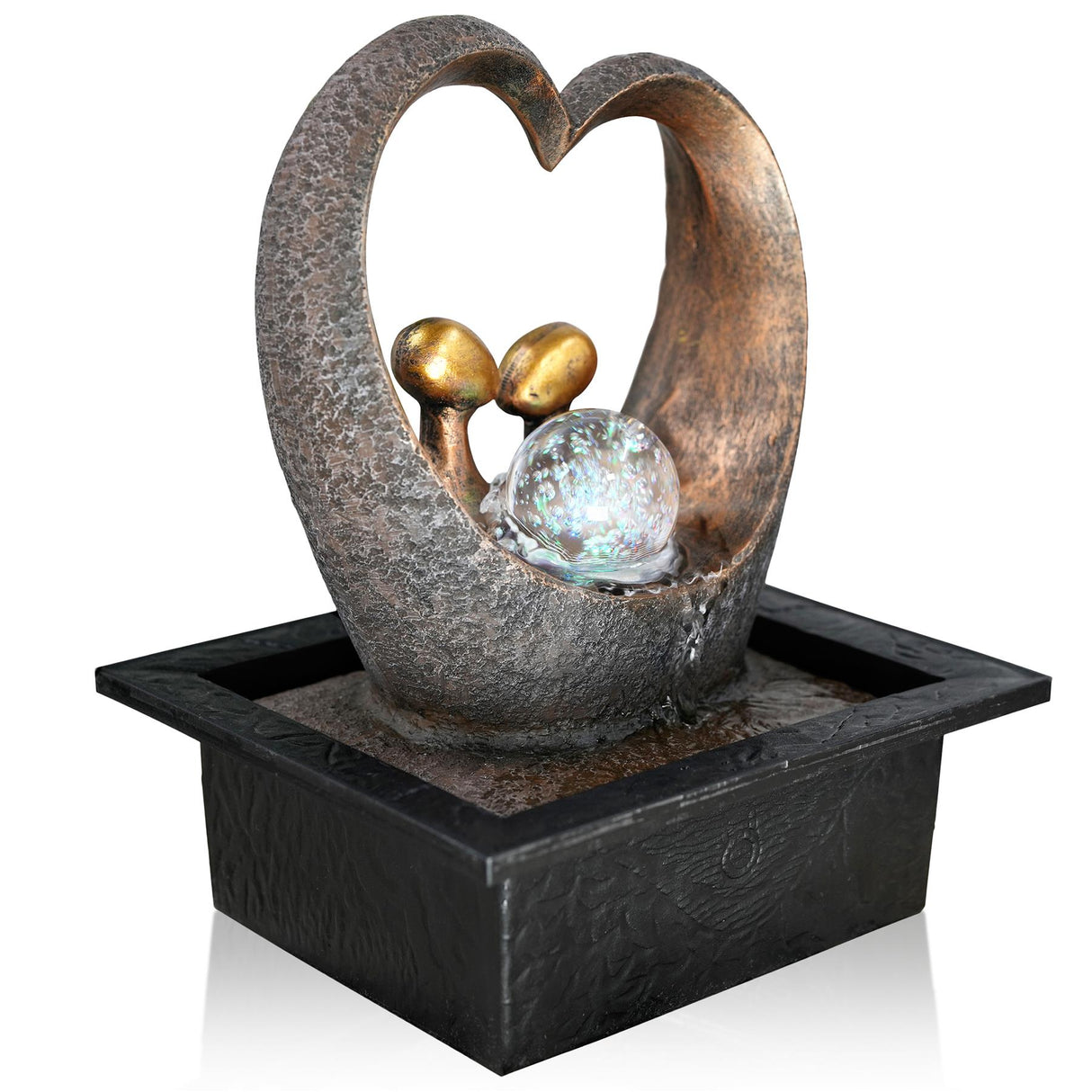Heart Water Feature Indoor With LED by GEEZY - UKBuyZone
