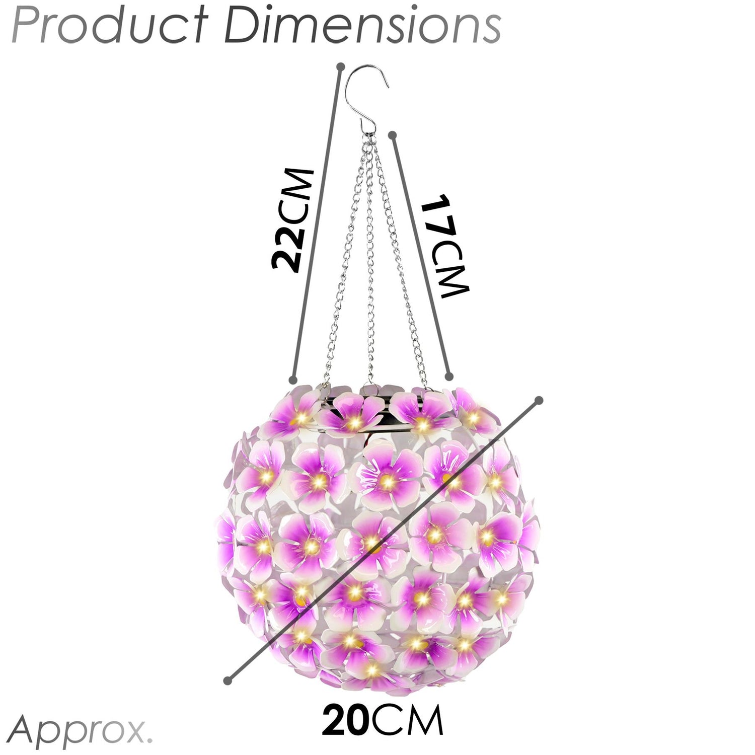 Solar Hanging Flower Ball Light by GEEZY - UKBuyZone