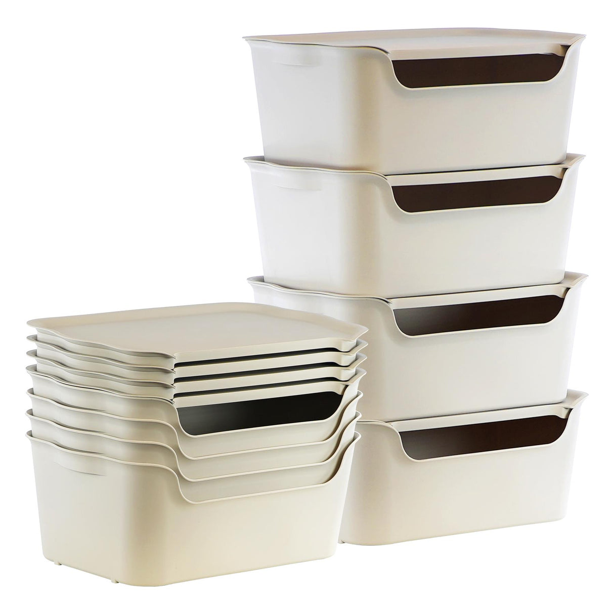Storage Boxes with Lids Set of 4 by GEEZY - UKBuyZone