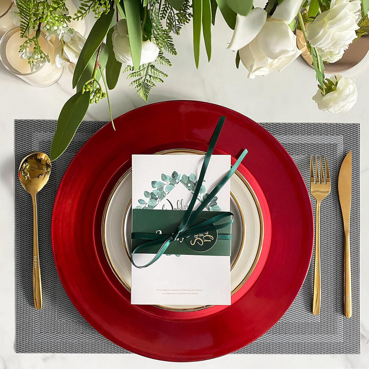 Metallic Charger Plates Set of 4 by GEEZY - UKBuyZone
