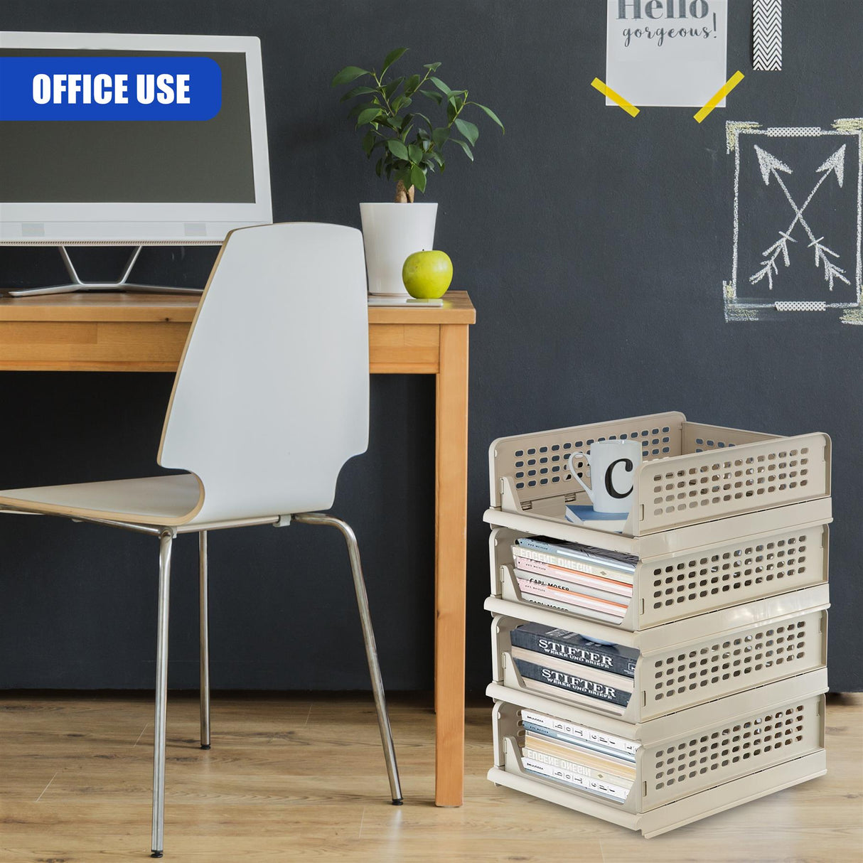 Foldable Shelf Drawers Set of 4 by GEEZY - UKBuyZone