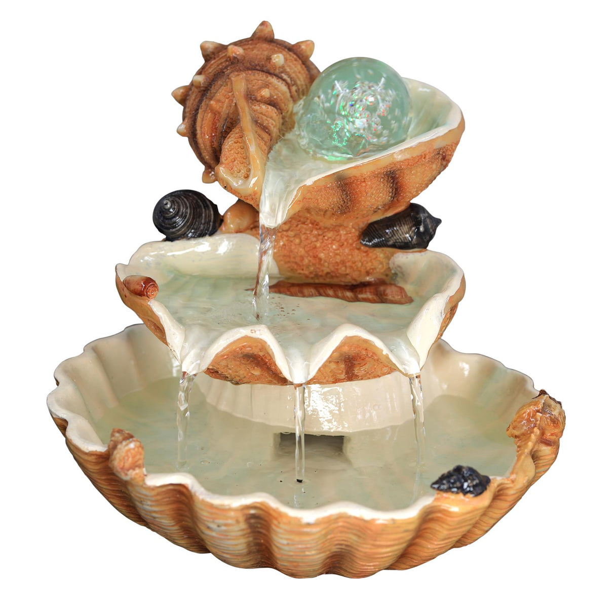 Clam Shell Water Feature Indoor With LED by GEEZY - UKBuyZone