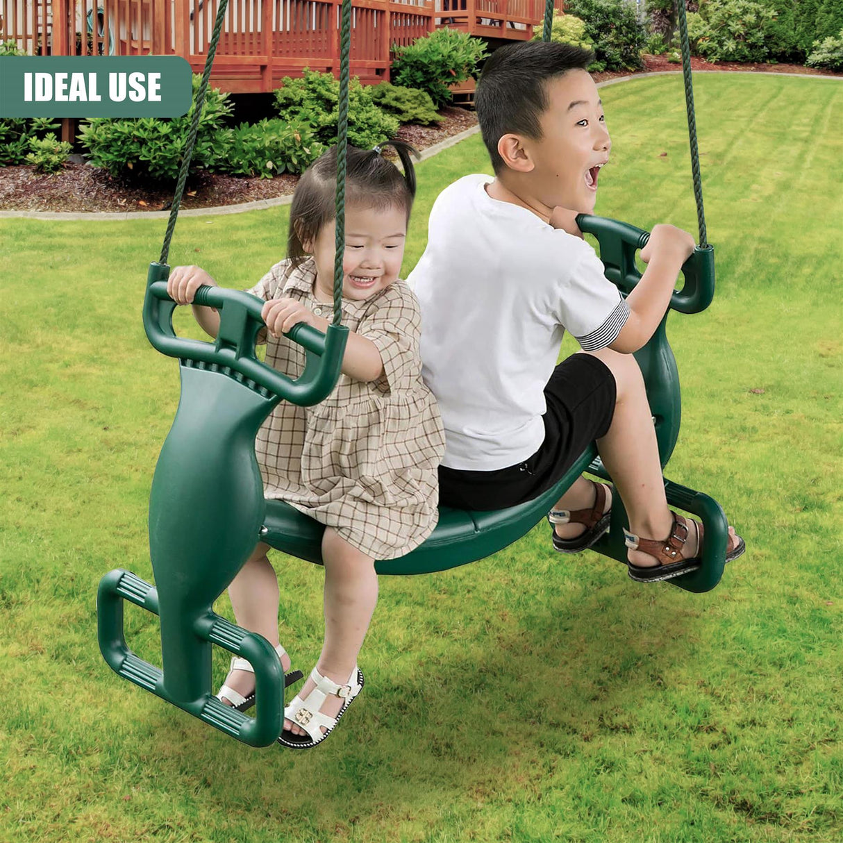 Tandem Swing with Two Seats by The Magic Toy Shop - UKBuyZone