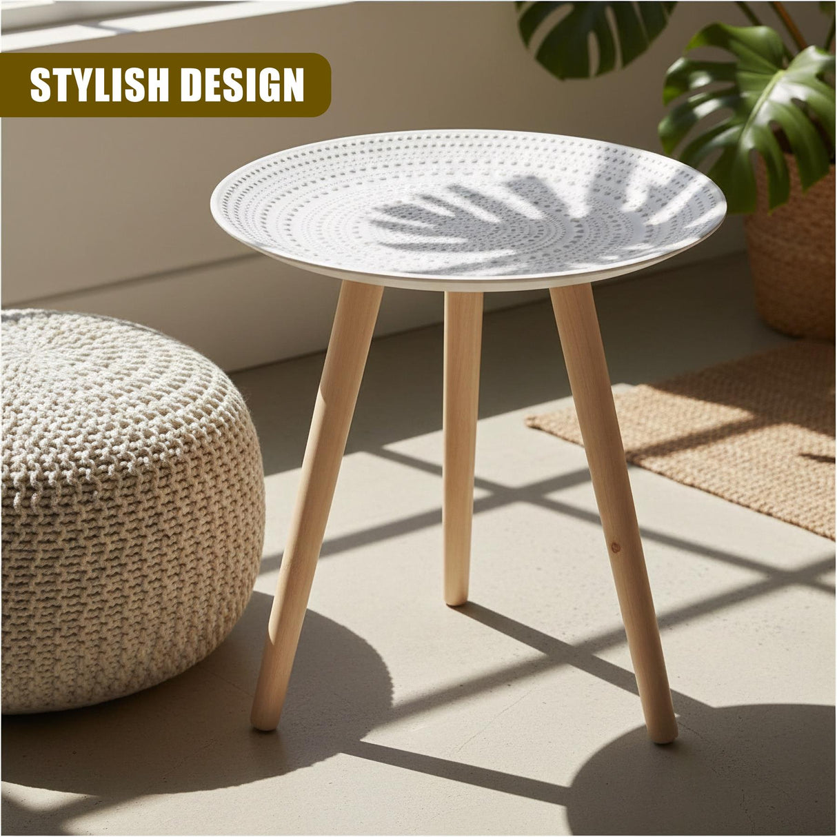 Round White Side Table