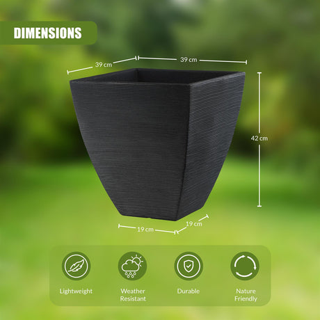 Large Flower Pot - Ribbed Pattern by GEEZY - UKBuyZone