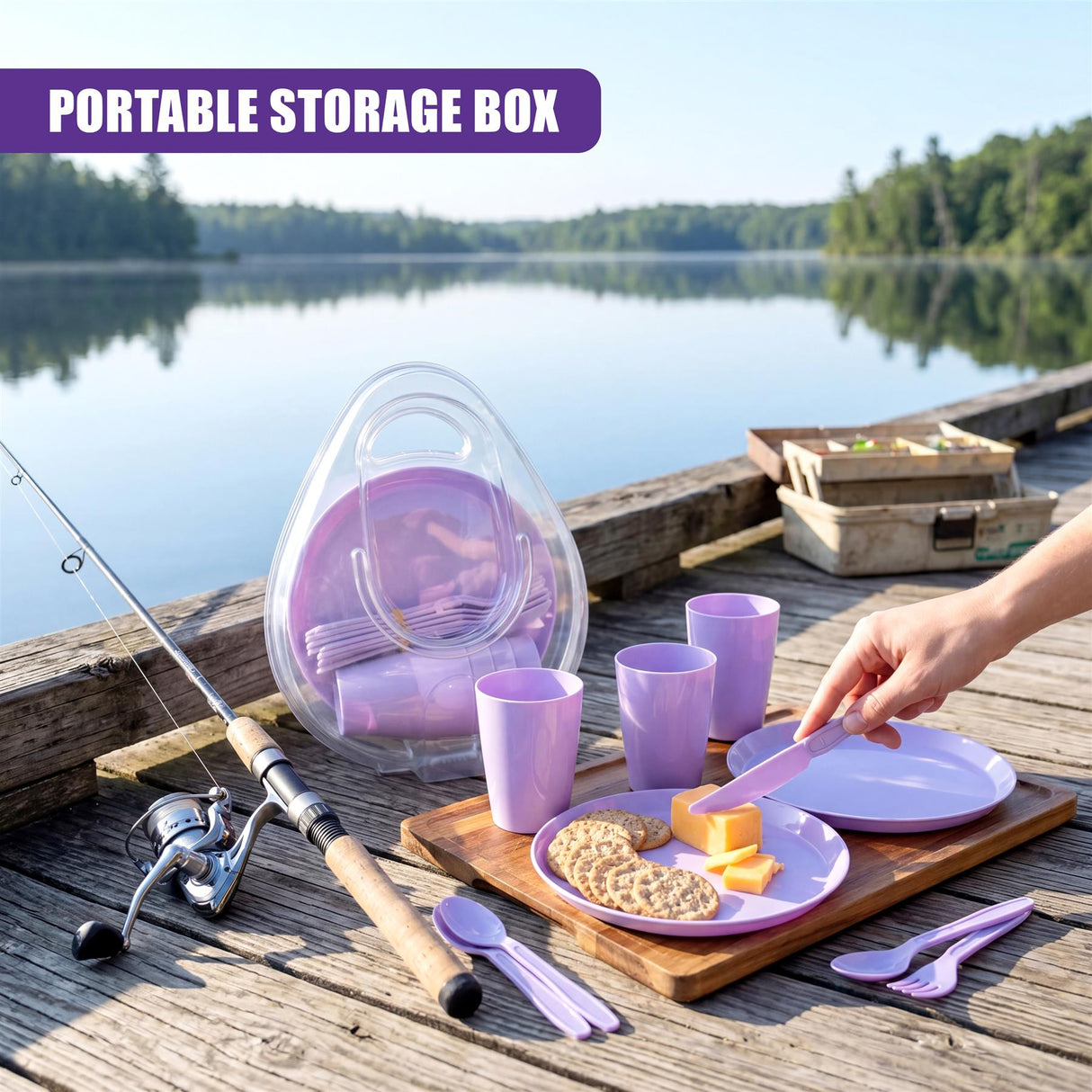 21 Piece Purple Picnic Set