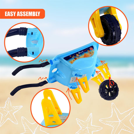 Children Sand and Water Beach Toys Mill, Wheelbarrow Accessories Playset by The Magic Toy Shop - UKBuyZone