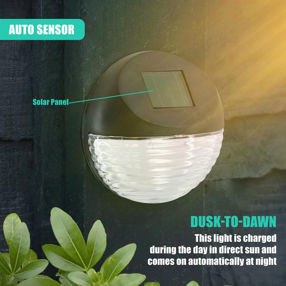 Solar Fence Lights, Set of 12 – RGB LED, Black by GEEZY - UKBuyZone