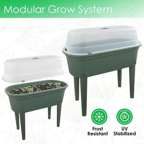 Green Raised Garden Bed Planter With Lid and Legs by Geezy - UKBuyZone
