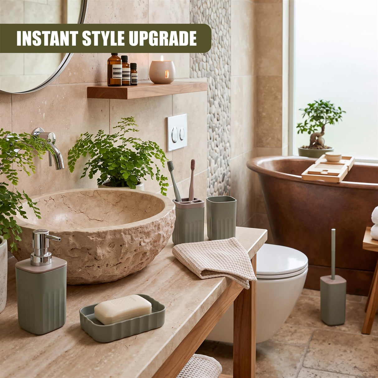 5 Piece Bathroom Acccessories Set