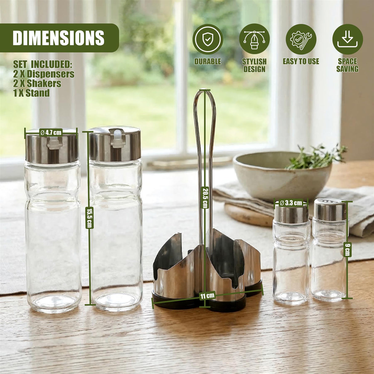 4 Piece Condiment Set